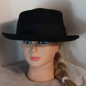 Rosin Headwear Black Wool Jazz Hat